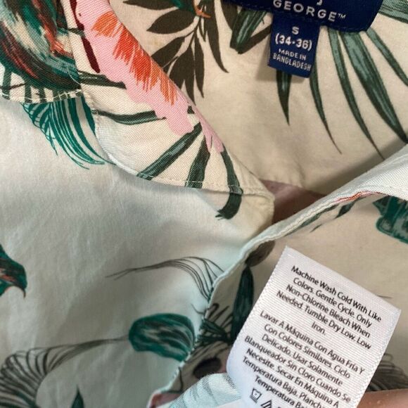 George Mens Collared Button Up Short Sleeve Shirts Multicolor Size Small - Picture 6 of 7